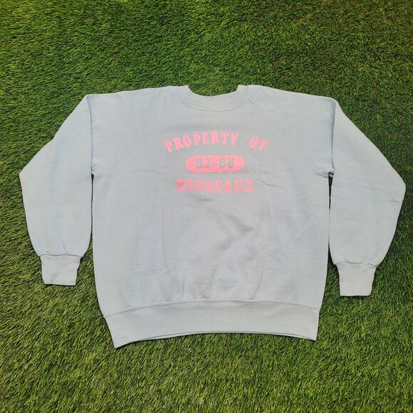 VTG 80s Property of Bordeaux France Sweatshirt Womens 2XL Oversized Pastel - Picture 1 of 5